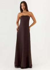 Kayleigh Strapless Maxi Dress - Chocolate Torte