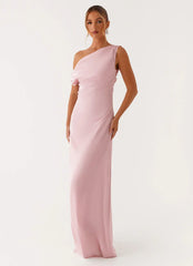 Heart Of Glass Satin Maxi Dress - Pink