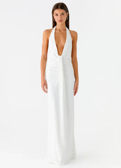 Cheyenne Halter Neck Maxi Dress - Ivory