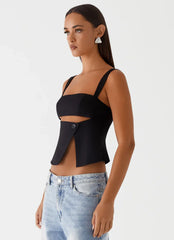 Pia Cut Out Top - Black
