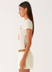 Late Night Mesh Baby Tee - Siena Floral