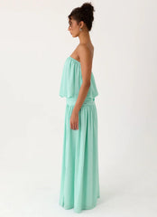 Lioras Strapless Maxi Dress - Aqua