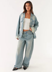 Maxwell Baggy Denim Jeans - Washed Blue