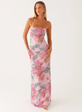 Peggy Maxi Dress - Pink Floral