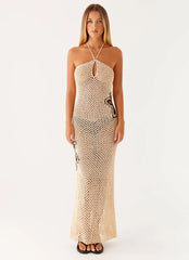 Aster Crochet Maxi Dress - Pastel Yellow