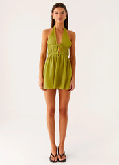 Dione Halter Mini Dress - Citrus