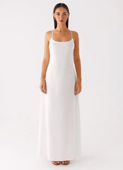 Madeleine Scoop Neck Maxi Dress - Off White
