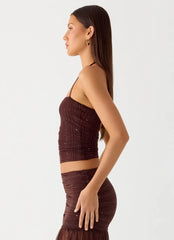 Sparkling Night Top - Chocolate