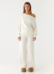 Sherlee Knit Pants - White