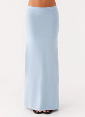 Anastasia Knit Maxi Skirt - Blue