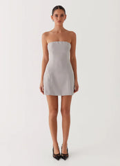 Ayanna Strapless Mini Dress - Grey