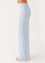 Daydreaming Low Rise Maxi Skirt - Blue
