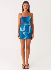Althena Mini Dress - Turquoise Floral
