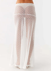 Velli Crochet Maxi Skirt - White