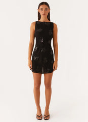 Aurora Sequin Mini Dress - Black