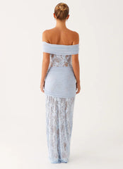 Gracie Twist Maxi Dress - Blue