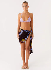 Golden Blaze Sarong - Dark Floral