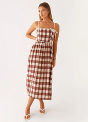 Shyanne Midi Dress - Chocolate Check