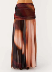 Stargazer Mesh Maxi Skirt - Black Gradient