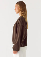 Annie One Button Cardigan - Chocolate