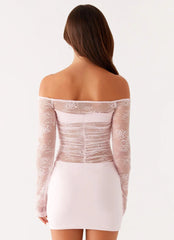 Collide Lace Mini Dress - Pink