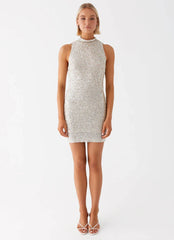 Shine Bright Sequin Mini Dress - Ivory