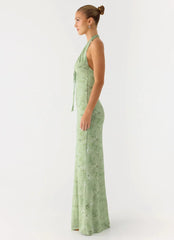 Ask You Twice Maxi Dress - Blurred Lime
