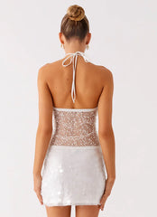 Shelly Halter Top - White