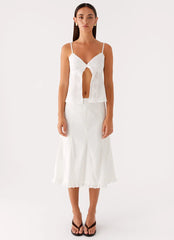Alec Midi Skirt - White