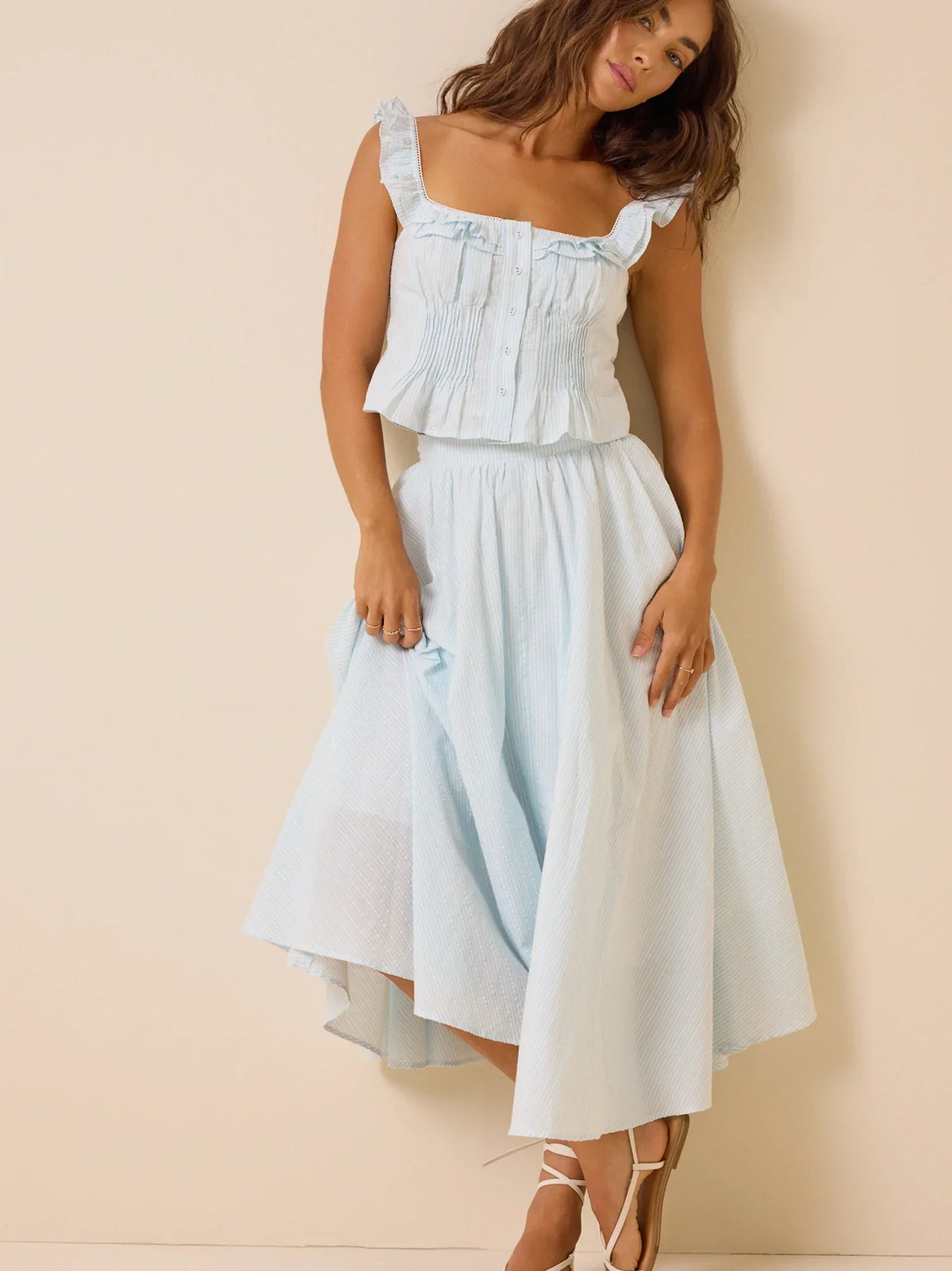 Matilda Stripe Midi Skirt