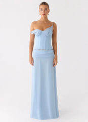Natalya Maxi Skirt - Pale Blue