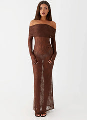 Nadia Lace Maxi Dress - Chocolate