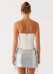 Radar Satin Corset - Ivory