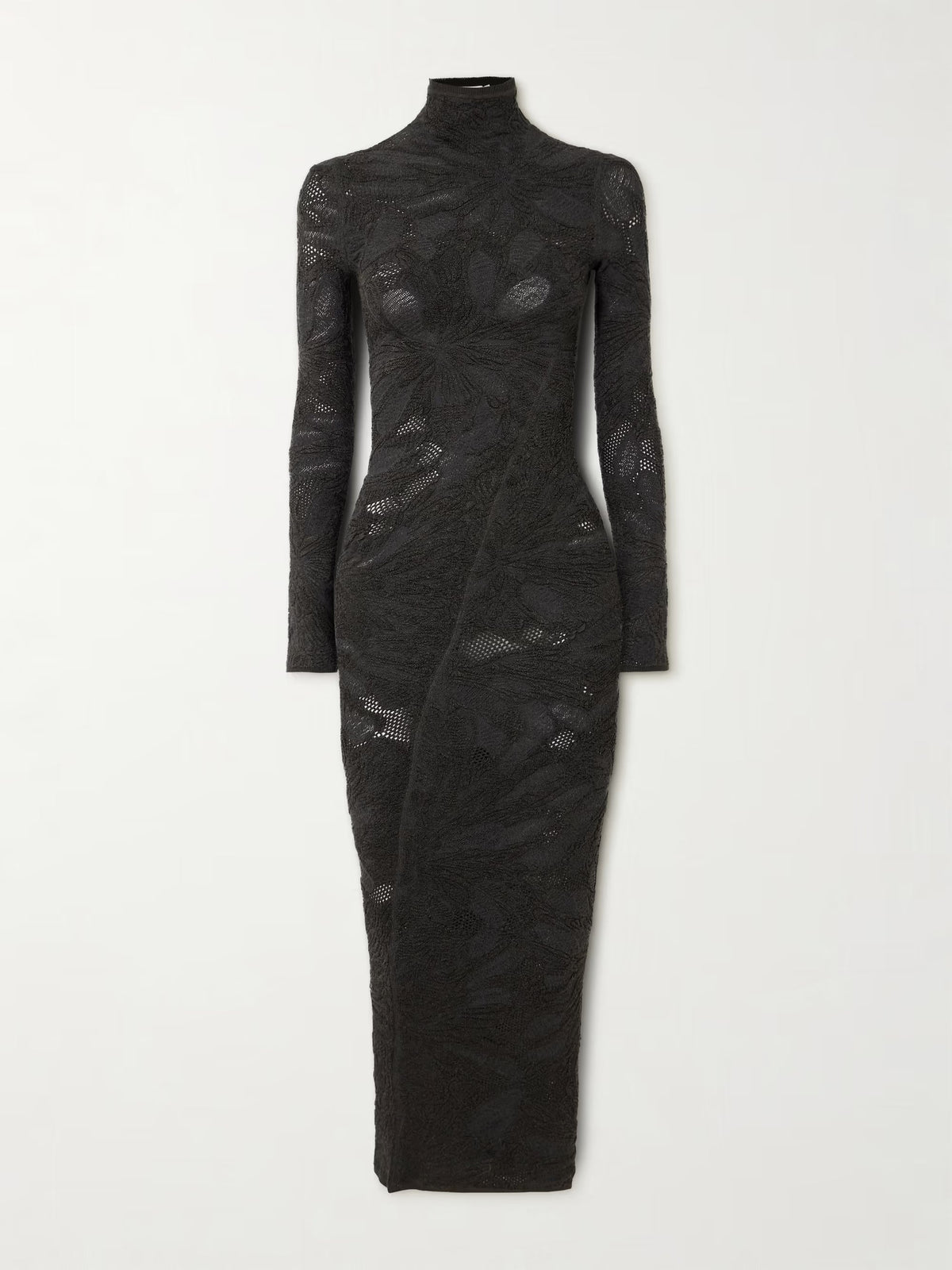 Silk-blend jacquard-knit midi dress