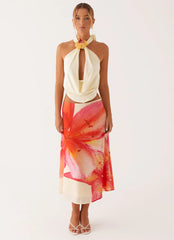 Summertime Midi Skirt - Yellow Floral