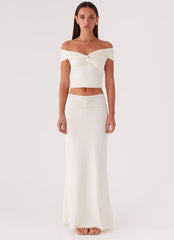 Trixie Twist Off Shoulder Top - Ivory