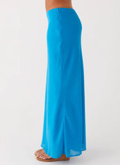 Another Life Chiffon Maxi Skirt - Turquoise