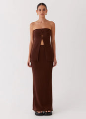 Delicate Lady Knit Top - Chocolate