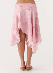 Kia Low Rise Asymmetrical Midi Skirt - Vintage Floral