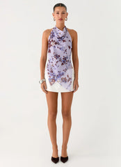 Altego Layered Backless Top - Antique Lilac Floral