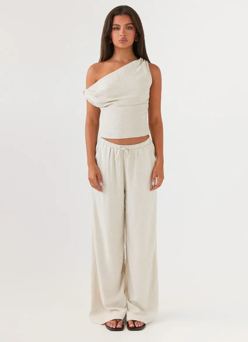 Set Sail Linen Pants - Oat