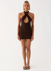 Viktoria Rose Crochet Mini Dress - Chocolate