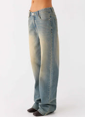 San Diego Straight Leg Denim Jeans - Blue Wash