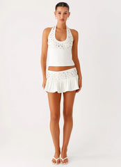 Vegas Nights Low Rise Skort - White