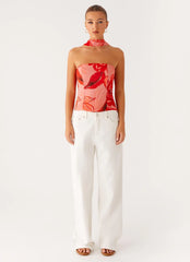 Anais Scarf Top - Sicily Sunset Print