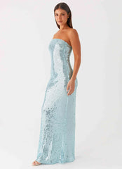 Lyric Sequin Maxi Dress - Turquoise