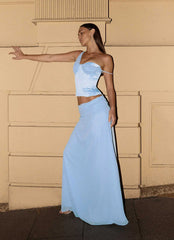 Natalya Maxi Skirt - Pale Blue