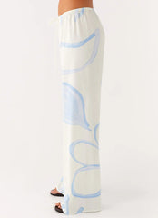 Deacon Low Rise Pants - Bloom Wave Print