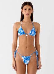 Natti Shell Halter Bikini Top - Indigo Garden