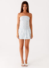 Panorama Mini Dress - Blue Floral